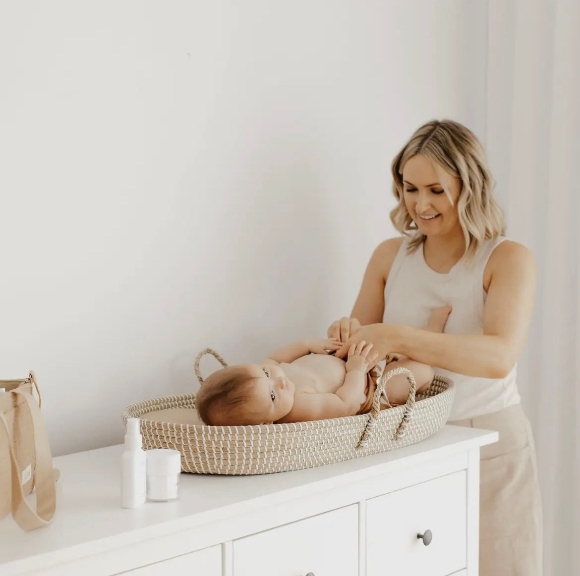 WICKELKORB AUS WEICHEM SEEGRAS