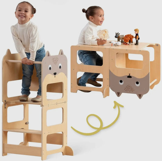 MONTESSORI LERNTURM 4-IN-1 MITWACHSEND UND VIELSEITIG