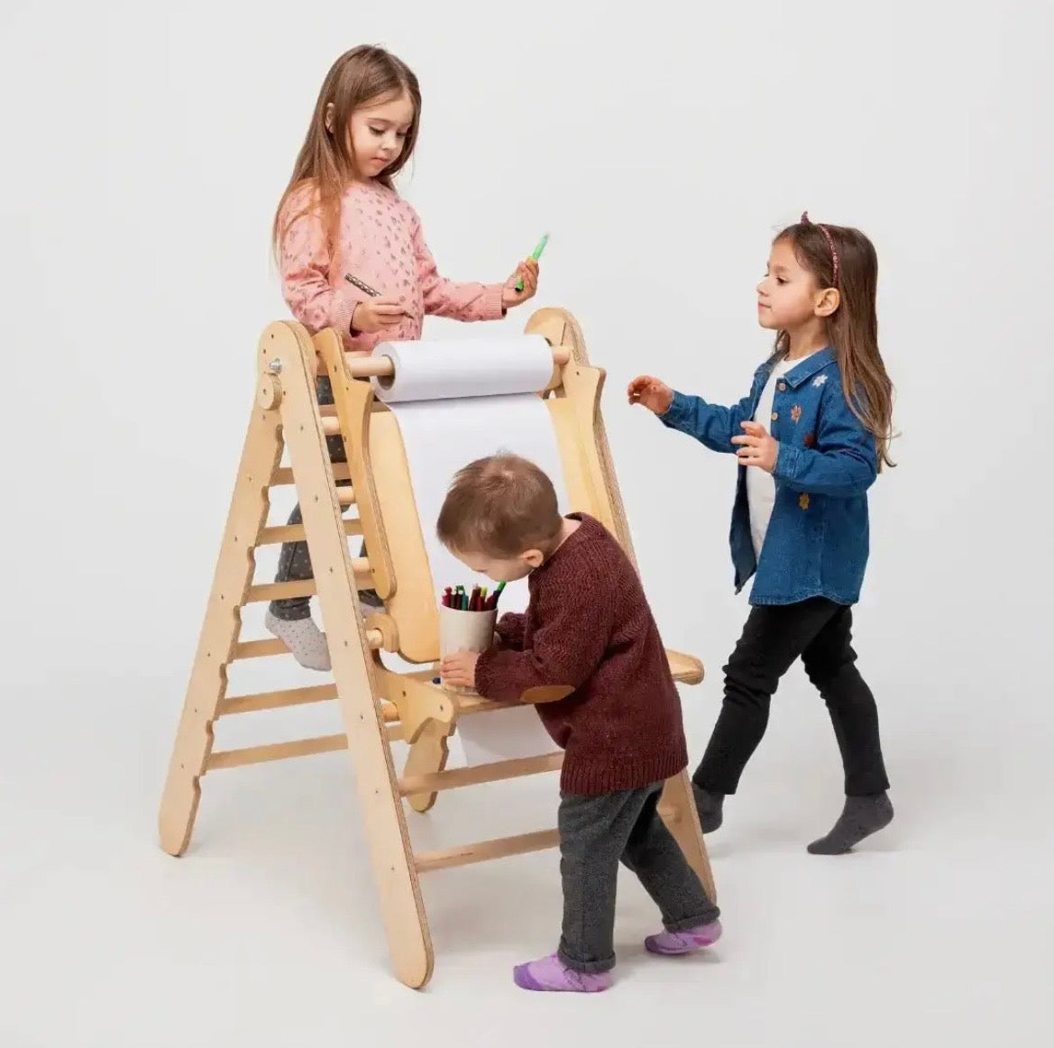 MONTESSORI 6-IN-1 KLETTERSET AUS HOLZ – BEWEGUNG, KREATIVITÄT & SPIELERISCHES LERNEN VEREINT