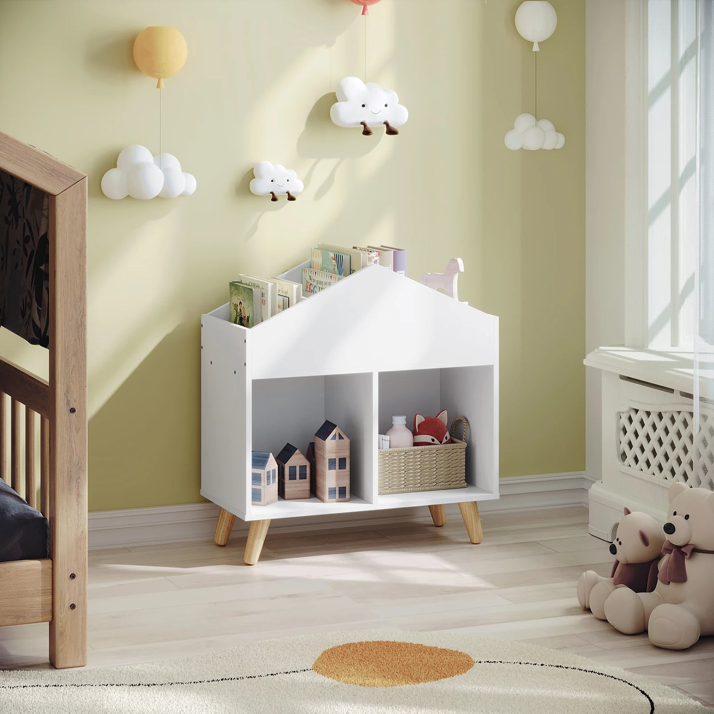 MONTESSORI AUFBEWAHRUNGSREGAL IN HAUSFORM - ORDNUNG FÜR KLEINE ENTDECKER