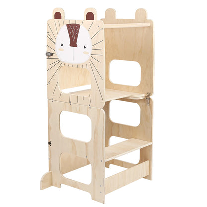 MONTESSORI LERNTURM AUS HOLZ – SICHER MITHELFEN & GEMEINSAM ENTDECKEN