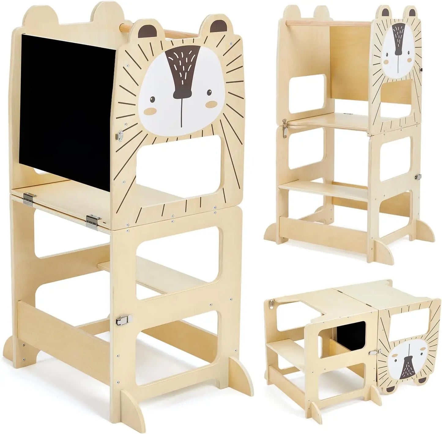 MONTESSORI LERNTURM AUS HOLZ – SICHER MITHELFEN & GEMEINSAM ENTDECKEN