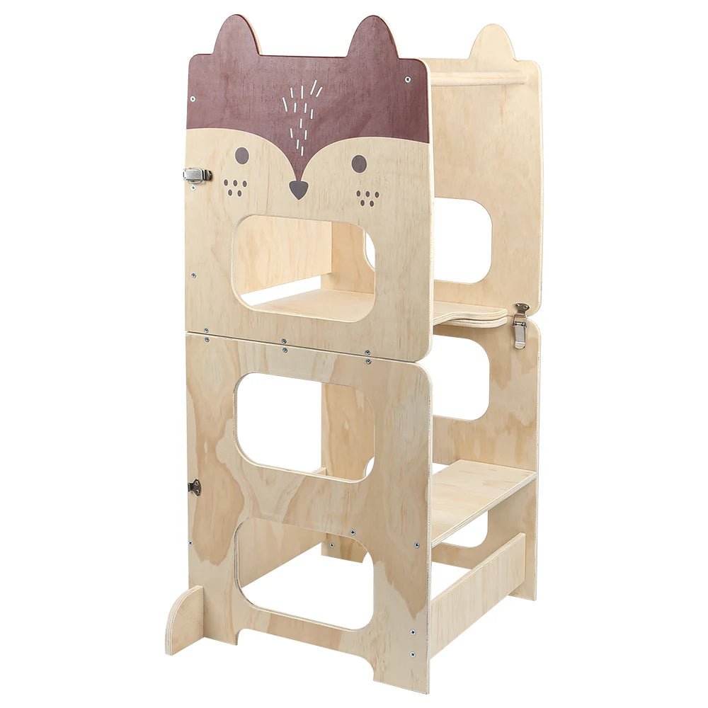 MONTESSORI LERNTURM AUS HOLZ – SICHER MITHELFEN & GEMEINSAM ENTDECKEN