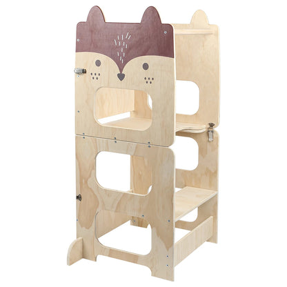 MONTESSORI LERNTURM AUS HOLZ – SICHER MITHELFEN & GEMEINSAM ENTDECKEN